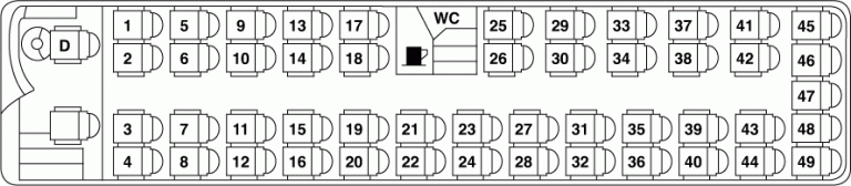 seating-plan-49-seater | Chauffeurhire Coaches